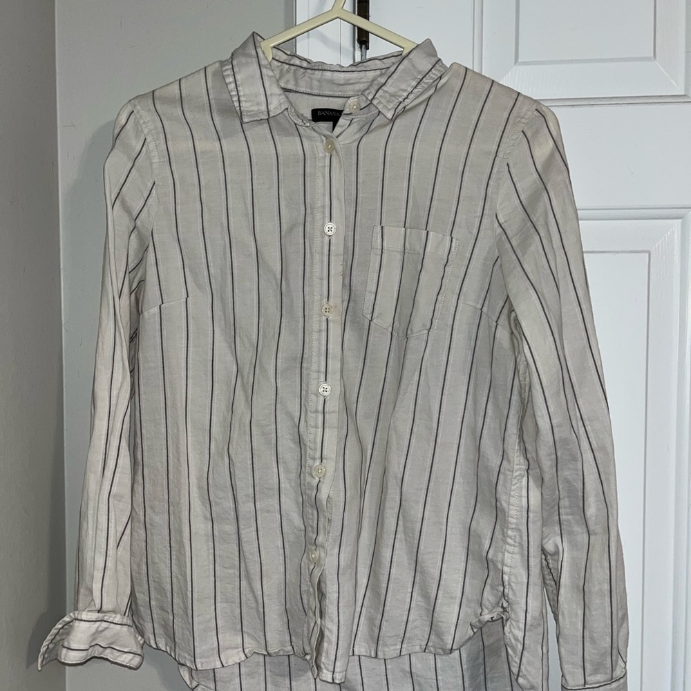 Black and white button up dress shirt